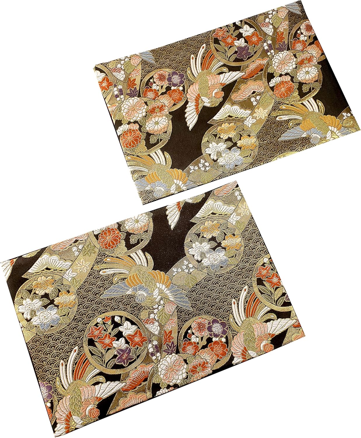 Comes Boxed and Ready to Use as a Present, Japanese Gift for Foreigners, Kimono, Obi-Style Japanese Tea Mat Set of 2, All Over Pattern (Asuka)