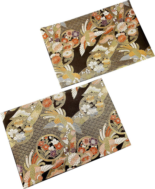 Comes Boxed and Ready to Use as a Present, Japanese Gift for Foreigners, Kimono, Obi-Style Japanese Tea Mat Set of 2, All Over Pattern (Asuka)
