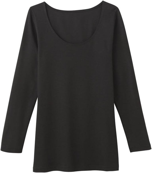 GUNZE CFA CB3246 Women's Inner Shirt, Smooth 100% Cotton, Long Sleeve, Made in Japan