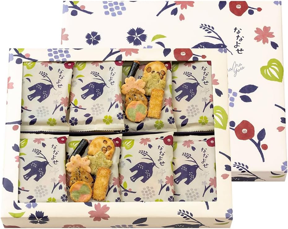 Rakumido Nanayose, 16 Bags, Packaged, No Shopping Bag, Original Small Bag, Gift, Japanese Sweets, Rice Crackers, Senbei, Snacks, Rice Confectionery