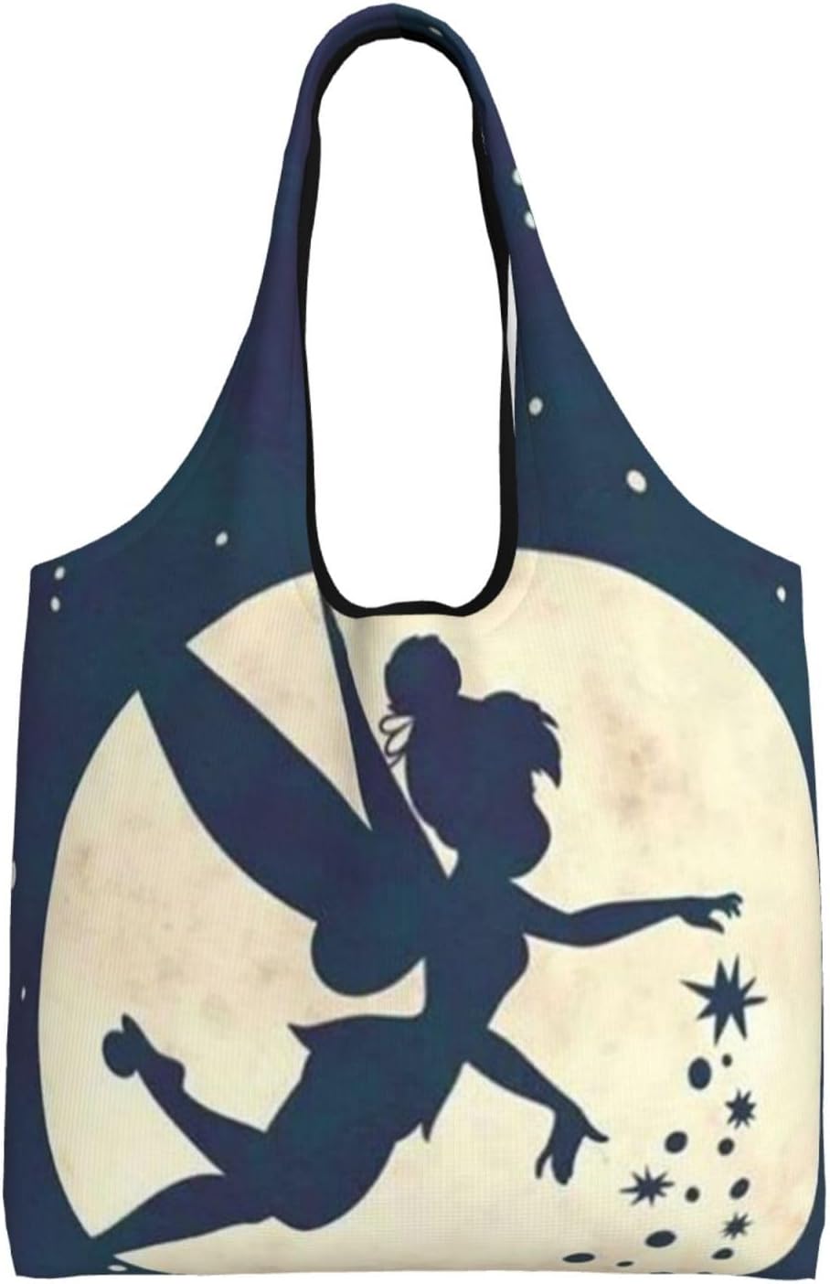 ZOOKISS Tinkerbell Eco Bag, Shopping Bag, Large Capacity, Foldable, Compact, Canvas, Plastic Bag, Lightweight, Shopping Bag, Tote Bag, Convenience Store, Anime Goods, Character Gift, colorful