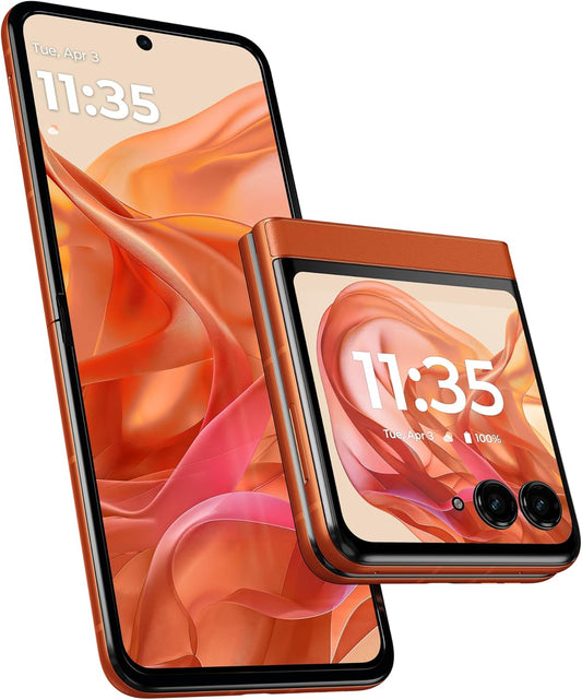 Motorola motorola razr 50｜12GB/512GB｜Split Orange｜SIM-Free Smartphone Body｜Folding Smartphone｜NFC/FeliCa Compatible｜Official Dealer Item｜6.9 inches｜Organic EL｜FHD+｜IPX8 Waterproof and Dustproof｜Large