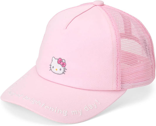Sanrio 466000 Kids' Mesh Cap, Hello Kitty Hat, For Children, Body: 100% Cotton, Mesh Portion: 100% Polyester, UV Protection, Sun Protection