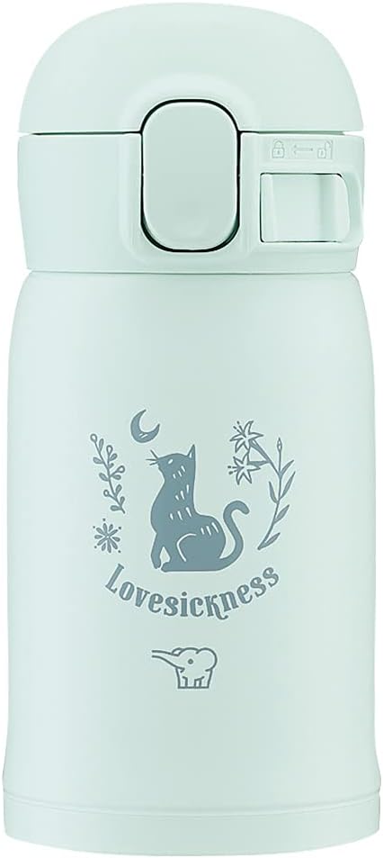 Zojirushi SM-WP24-GM Water Bottle, One-Touch Stainless Mug, Seamless, 0.063 gal (0.24 L), Watery Green