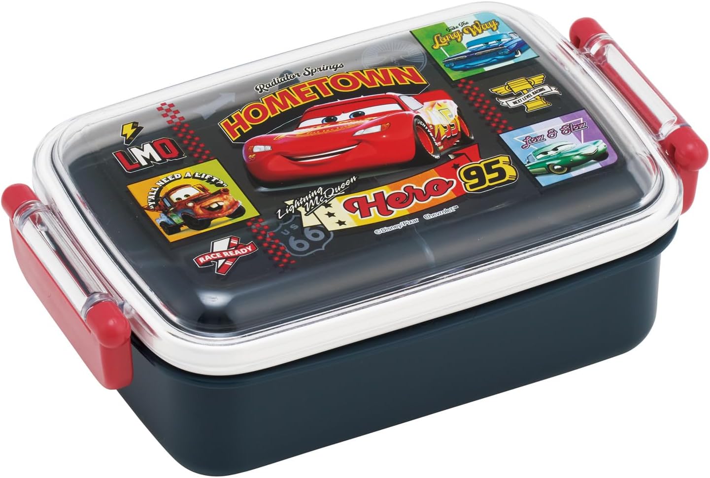 Skater RBF3AN-A Children's Bento Box, 15.2 fl oz (450 ml), Fluffy Dome-Shaped Lid, 1 Tier, Made in Japan, Disney Cars 26