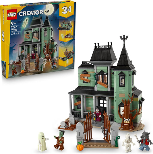 LEGO Creator Haunted Mansion, 31167, Toy, Building Blocks, Present, Birthday Gift, Blocks, Boys, Girls, Children, Ages 9, 10, 11, Elementary School Students, Interior, Fashionable, Figures