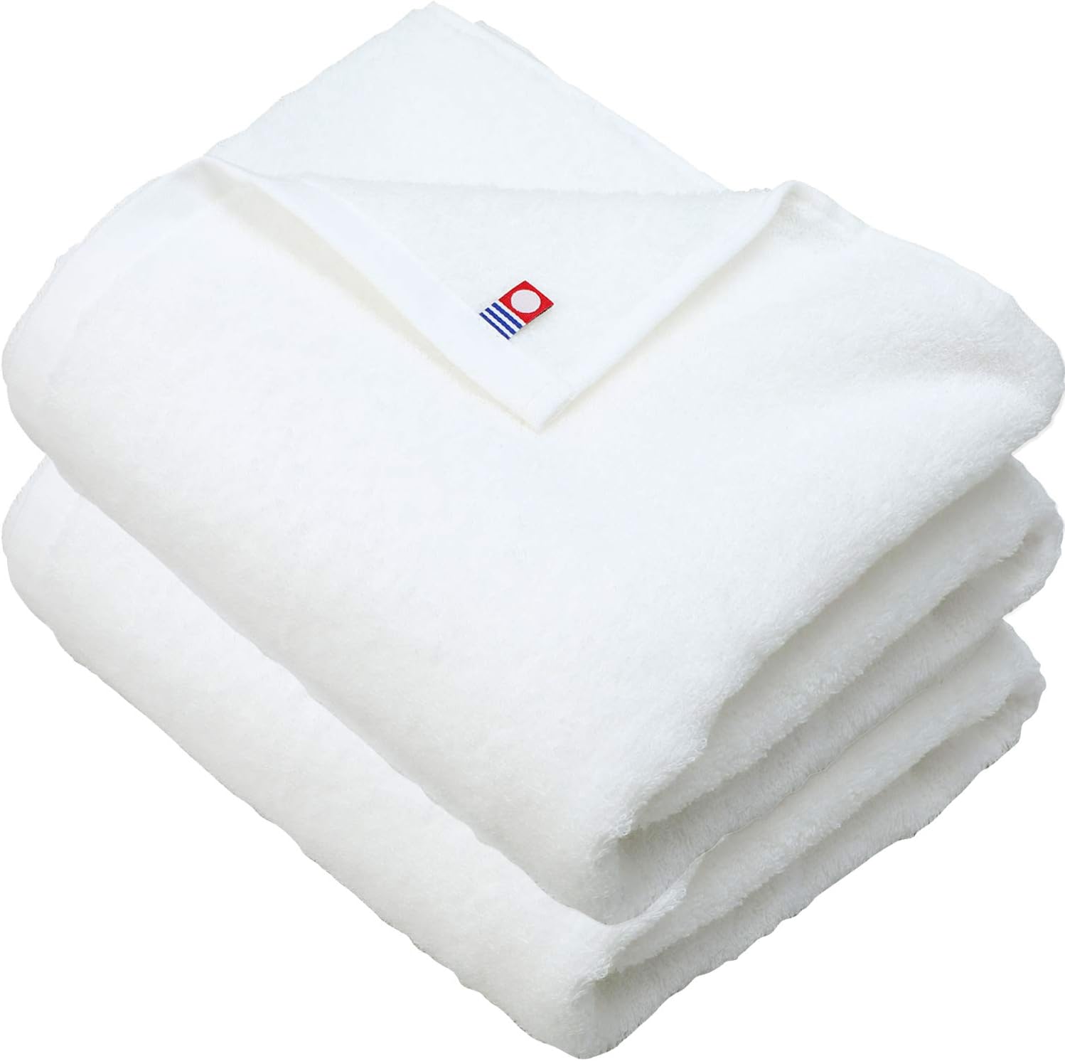 imaa Imabari Towel, Certified, Fluffy Bath Towel, Thin, Absorbent, Quick Drying, Made in Japan, Set of 2, 100% Cotton, White