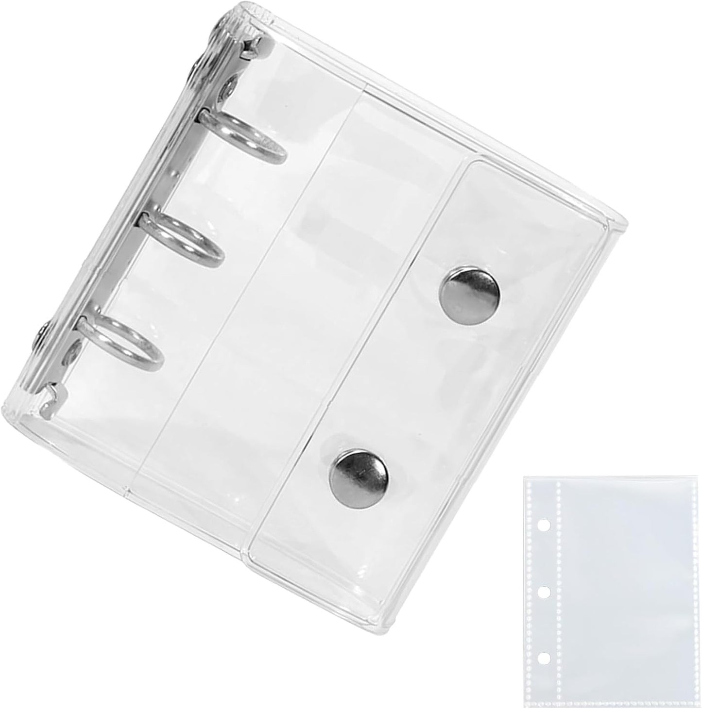 Clear Binder, Removable, A8, 3 Holes, Includes 10 Polypropylene Refills, Girls, Clear Binder, Seal Storage, Pushing Goods, Portable, Durable PVC Material