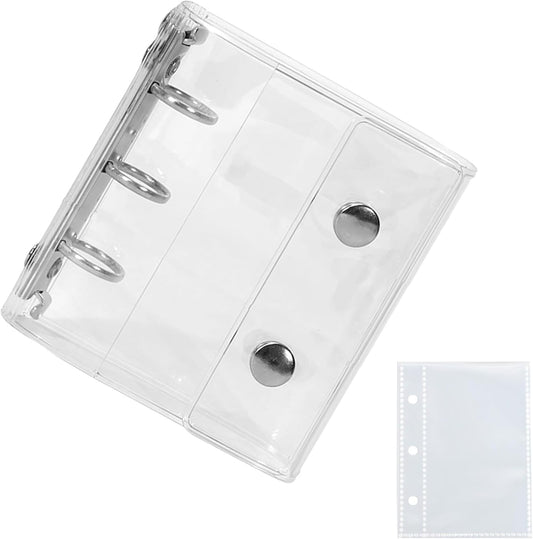 Clear Binder, Removable, A8, 3 Holes, Includes 10 Polypropylene Refills, Girls, Clear Binder, Seal Storage, Pushing Goods, Portable, Durable PVC Material