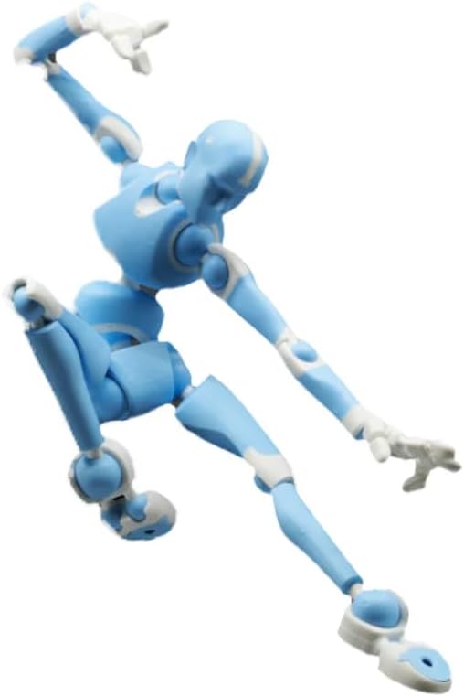 Stickybones Drawing Doll Action Figure with Magnetic Art Figure, Sticky Bones (Glacier Blue)