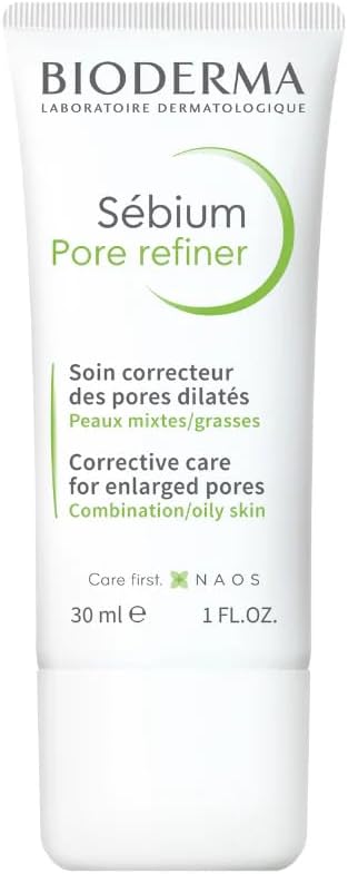 Bioderma Cevium Skin Refiner, 1.0 fl oz (30 ml) Gel Cream, For Sensitive Oily Blended Skin, Non-Coloring, Alcohol Free, Paraben Free