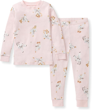Burt's Bees Baby Pijama de algodón orgánico para niñas, conjunto de pijama para niños pequeños, 2 piezas