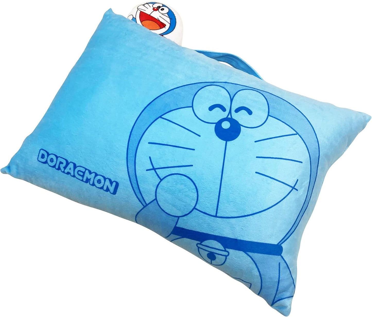 MORIPiLO Body Pillow Doraemon (Pillow with Mascot) With Handle Compact Cushion Goods Plush Toy Nap Pillow 11.0 x 15.4 x 3.5 inches (28 x 39 x 9 cm) Blue Character Morishita Pillows