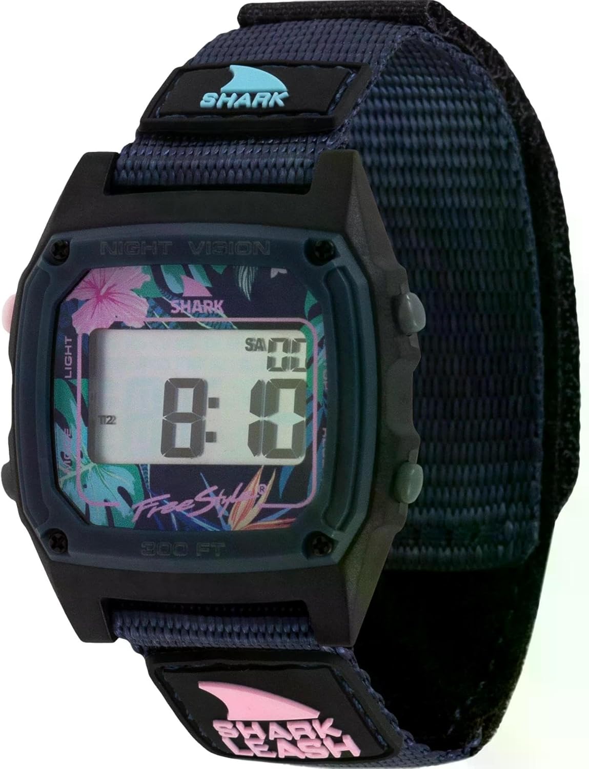 Freestyle Wristwatch, Waterproof to 10 ATM, Surfing Watch, Digital, Retro, Button Operated Underwater, Surfing, Marine Sports, SHARK CLASSIC LEASH Midnight Palms, Genuine Import, Midnight Palms, Gift