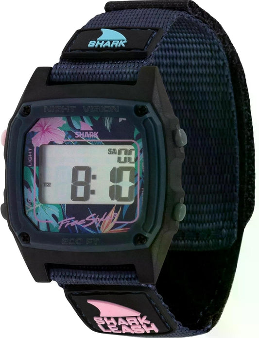 Freestyle Wristwatch, Waterproof to 10 ATM, Surfing Watch, Digital, Retro, Button Operated Underwater, Surfing, Marine Sports, SHARK CLASSIC LEASH Midnight Palms, Genuine Import, Midnight Palms, Gift