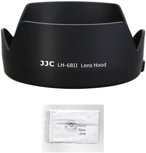 JJC Reversible Lens Hood for Canon ES-68 Compatible Canon EF 50mm F1.8 STM Lens for EOS 6D Mark II / 5D Mark IV III II / 5DS / 5DS R Camera (Lens Hood, Cleaner)