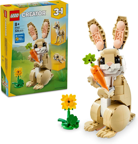 LEGO Creator Rabbit Toy Blocks, Gift, Present, Birthday, Blocks, Girls, Boys, Children, Ages 8, 9, 10, Elementary School Students, Animals, Creatures, 31162