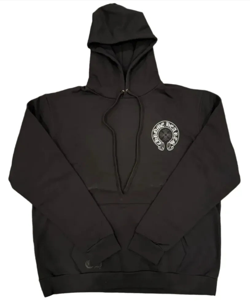 CHROME HEARTS LAS VEGAS EXCLUSIVE 'ANIVERSARY' HORSESHOE LOGO BLACK HOODIE
