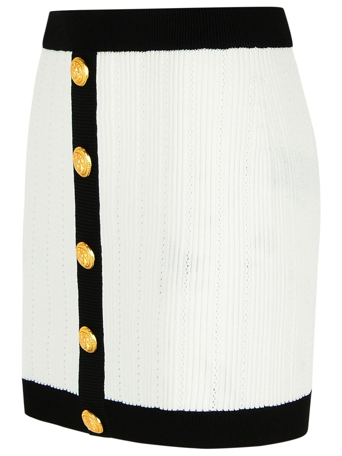 Balmain 白いビスコースブレンドのバルメインミニスカート - Image 1