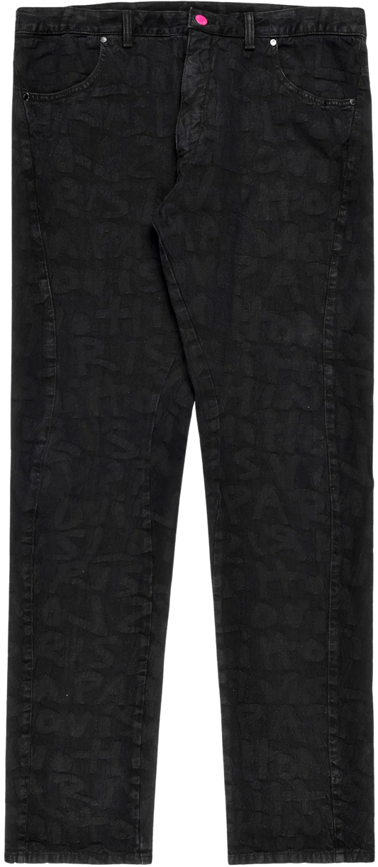 LOUIS VUITTON 'GRAFFITI MONOGRAM' BLACK JEANS