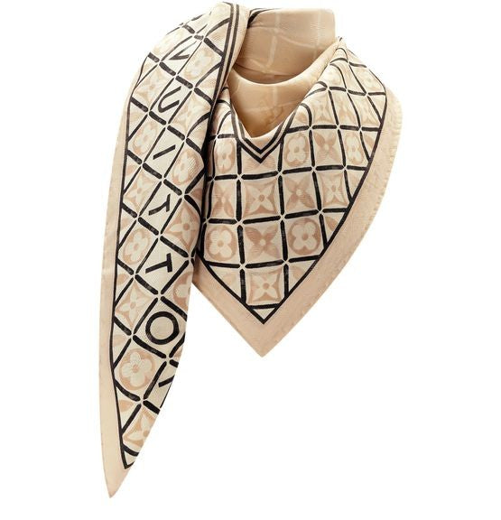 LOUIS VUITTON Monogram Flower Tile Shawl - Image 1