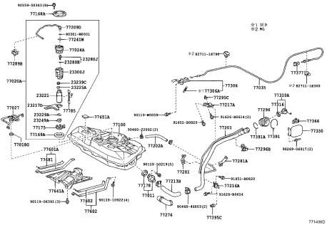 TOYOTA Genuine Parts Fuel Suction Support NO.2 Part Number 77175-47010