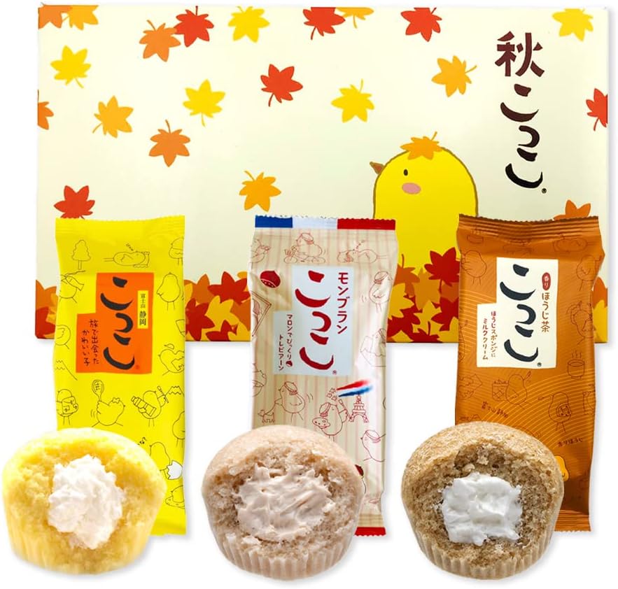 Seasonal Limited Autumn Gift Set of 6 Kokkoko, Mont Blanc, Chestnut, Maroon, Roasted Tea, Autumn, Steamed Cake, Shizuoka Souvenir, Sweets, Japanese Sweets, Assortment, Gift, Petite Gift, Souvenir,
