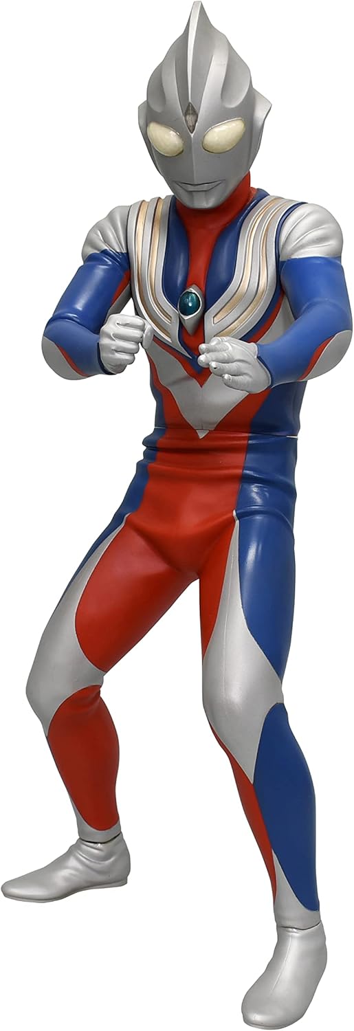 Ultraman Tiga 4571587310586 Mega Soft Vinyl Kit, Reprint Edition, Non-scale, Total Height Approx. 15.7 inches (40 cm), Soft Vinyl, Unpainted, Assembly Kit, Red