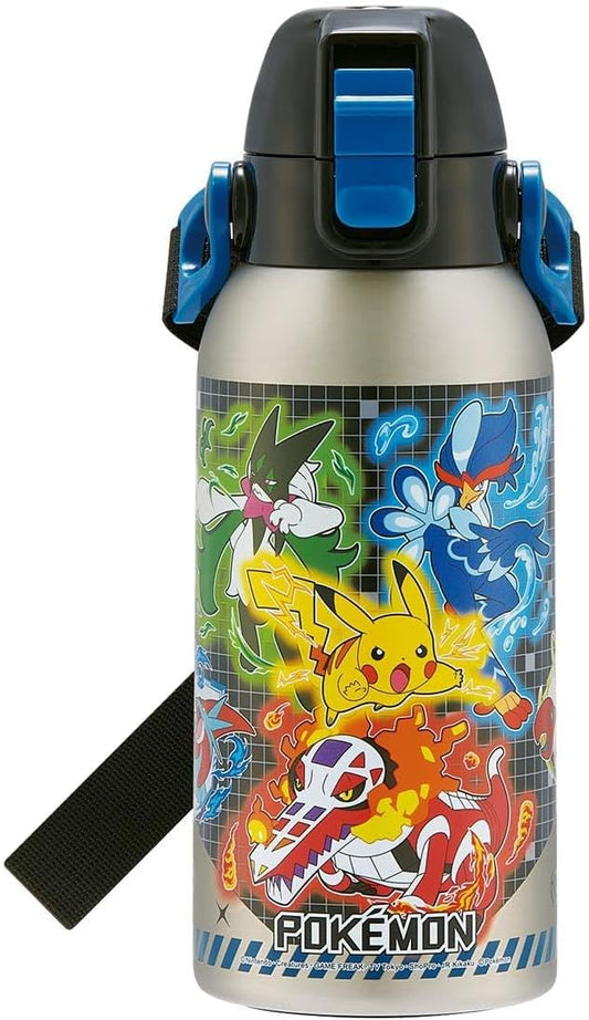 Skater STCH6-A Children's Water Bottle, Direct Drinking, 20.3 fl oz (600 ml), Pokemon 25, Boys, Cold Insulation, Stainless Steel, Lightweight Type, Sports Bottle, Kids, Water Bottle
