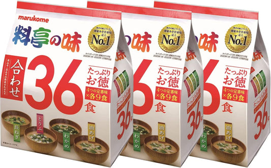 Marukome Miso, Plenty of Otoku Ryotei Flavor, 36 Servings x 3 Packs