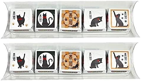EarSmile Black Cat Chocolate, Set of 5 x 2, DECO Chocolate, Valentine's Day, White Day, Cat Cat Cat Souvenir, Gift (Set of 2)