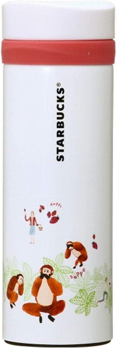 Starbucks Tochigi Limited Tochigi Stainless Steel Bottle, Renewal Design, Japanese Style, San-Monkey, Strawberry, Monkey, Monkey, Language Tokigi, Local Limited, Illustration, My Bottle, 12oz/355ml