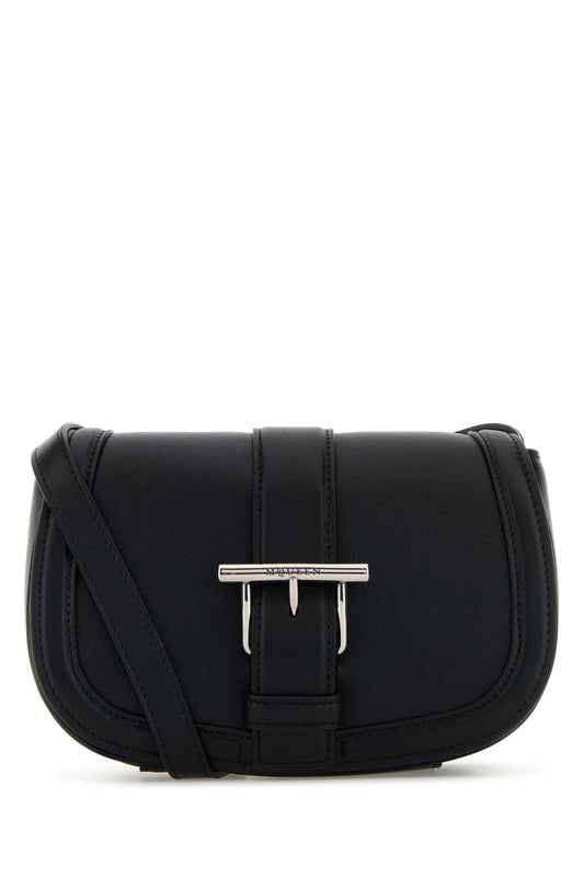 Alexander Mcqueen アレクサンダーマックイーンブラックレザーミニサッチェルクロスボディバッグ - Image 1