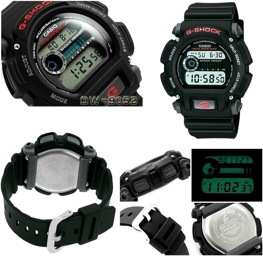 Entrance Celebration Job Celebration Public Servant Police Officer Self-Defense Force G-Shock Basic 20 ATM Waterproof Plastic & Nylon Strap Watch for Men (DW-9052-1B, DW-9052V-1) (DW9052-1V (Black))