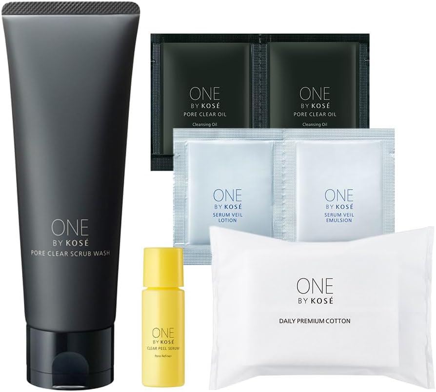 One by Kose Pore Clear Scrub Wash, 4.6 oz (130 g), Includes Bonus Limited Kit
