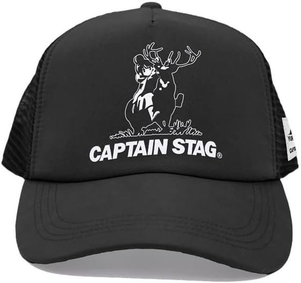 Two-Dimensional Cospa "Yuru Camp" x Captain Stag x Captain Stag Mesh Cap Black