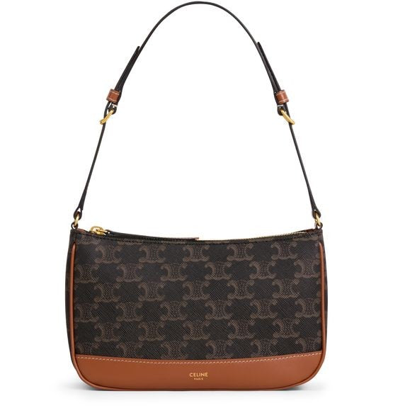 CELINE Shoulder bag in Triomphe canvas and calfskin - Image 1
