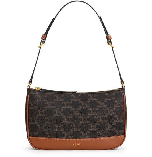 CELINE Shoulder bag in Triomphe canvas and calfskin - Image 1