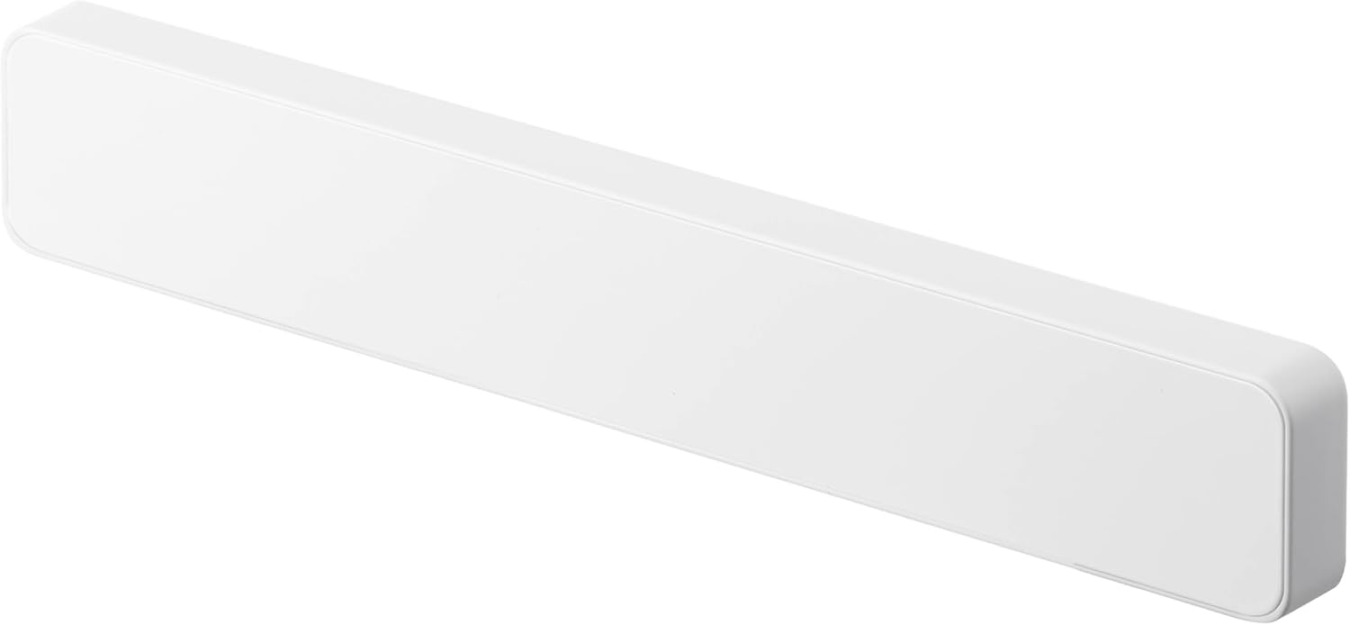 Yamazaki 5199 Magnetic & Wall Knife Holder, White, Approx. W 9.8 x D 0.7 x H 1.6 inches (25 x 1.7 x 4 cm), Tower, Silicone, Knife Storage