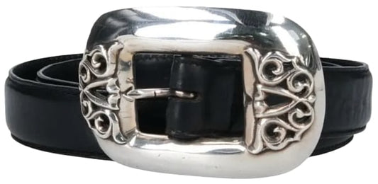 CHROME HEARTS 'CLASSIC FLORAL' LEATHER BELT