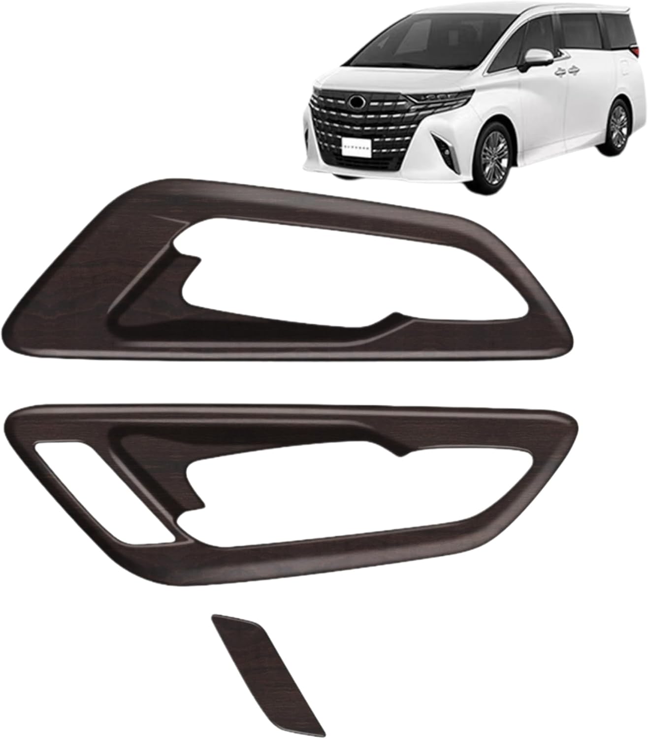 Dodox DIY Compatible New Alphard 40 Series Vellfire 40 Series Custom Accessory Parts Inner Door Handle Panel Cover Garnish Dedicated Car Interior Goods Glossy Wood Grain Brown