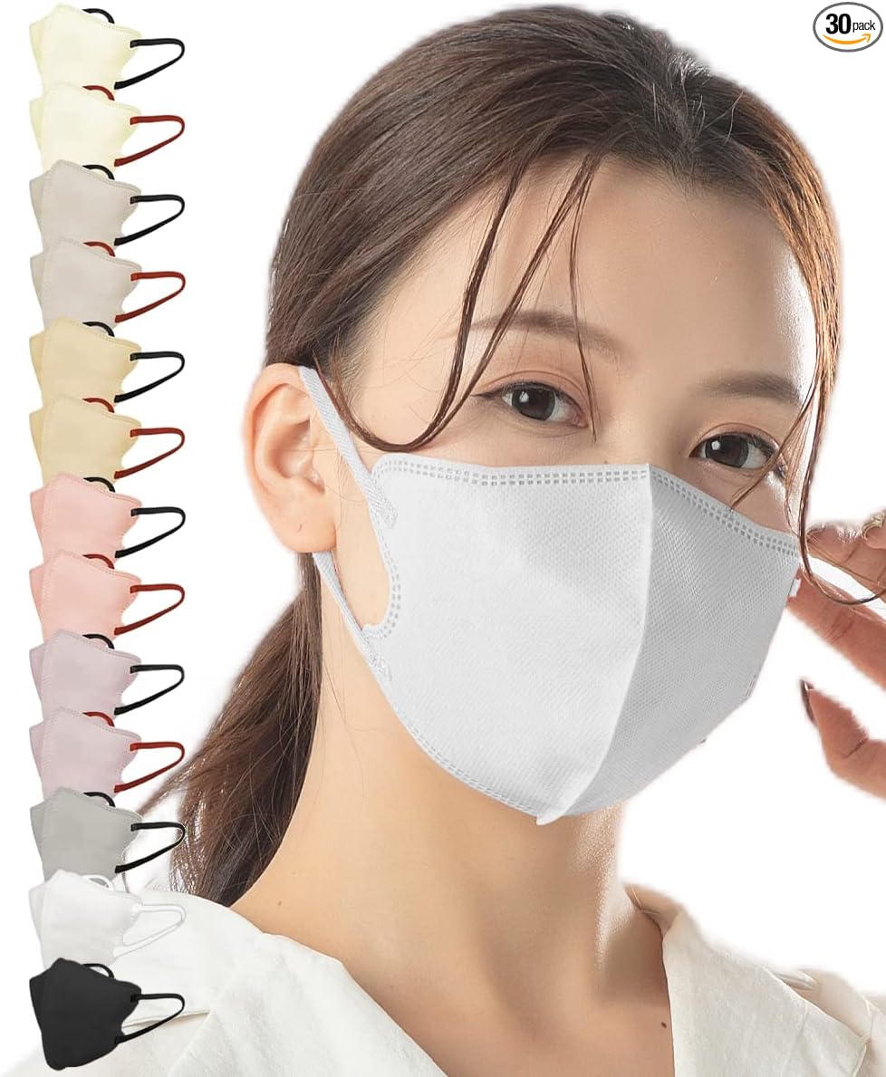 [ＴＪ ＴＲＡＤ　ＪＡＰＡＮ] マスク 日本製 不織布 花粉対策 3Dマスク フェイスラインすっきりに見える 立体マスク おしゃれ バイカラー 個包装 30枚入 職場 スーツに似合う