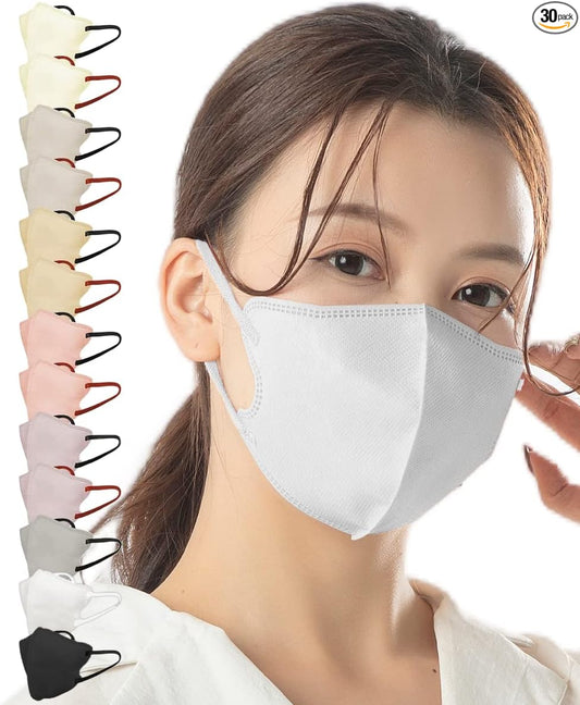 [ＴＪ ＴＲＡＤ　ＪＡＰＡＮ] マスク 日本製 不織布 花粉対策 3Dマスク フェイスラインすっきりに見える 立体マスク おしゃれ バイカラー 個包装 30枚入 職場 スーツに似合う