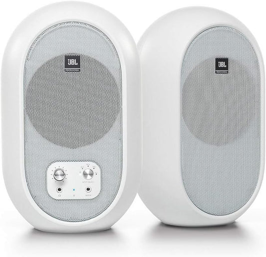 JBL Professional 104-BTW-Y3 Powered 2-Way Full Range Studio Monitor Speaker, 3 Year Warranty Model, Built-in Amplifier, 30W+30W High Output, Bluetooth 5.0 Compatible (White)