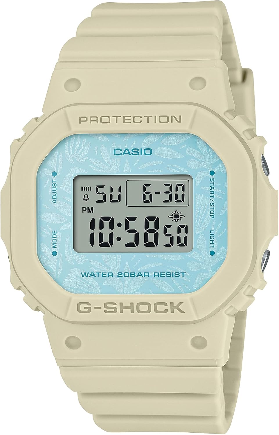 Casio GMD-S5600NC-9JF Women's Wristwatch, Midsize Model, Biomass Plastic, Beige, beige/blue, watch