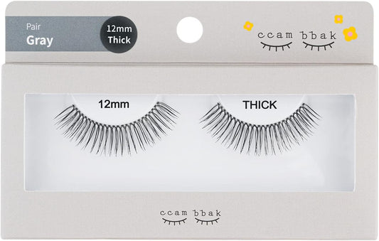 CCAMBBAK False Eyelash Eyelash Pares, Eyelash Extensions, Semi-permanent, Idle Type, 0.3 - 0.5 inches (8 - 12 mm), Matsueku Self Natural, Popular, DIY False Eyelash (0.55 inch (12 mm) Thick (Black))