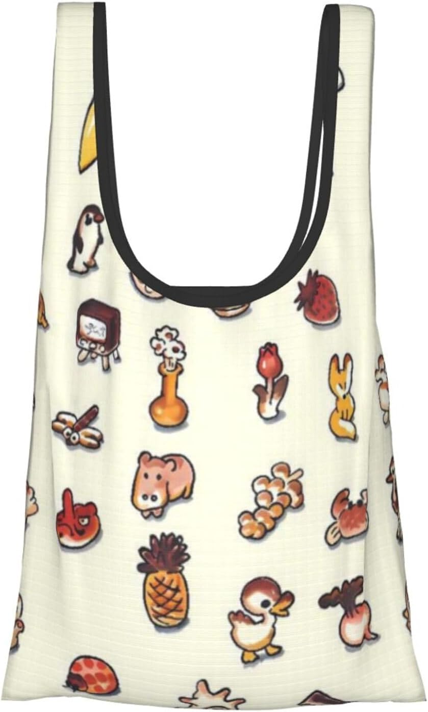 Mbsptr Eco Bag, Shopping Bag, Foldable, Shopping Bag, Bread, Large Capacity, Waterproof Material, Convenience Store Bag, Lightweight, Pocket Size, Convenient Store, Anime Goods, Character