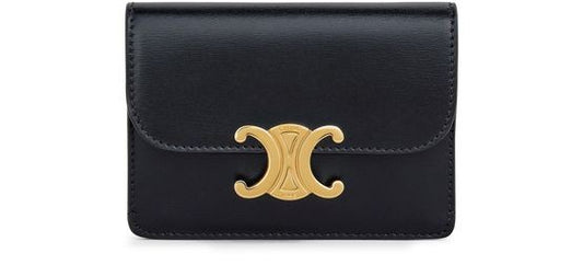 CELINE Card holder with flap Triomphe in shiny calfskin - Image 1