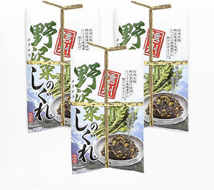 (Set of 3) Shinshu Nozawana Shigure 7.8 oz (220 g), Tsukudani Nozawa Vegetable Shigure, Shinshu Souvenir, Rice Accompaniment Order, Nozawana Shigure, Sake Snacks