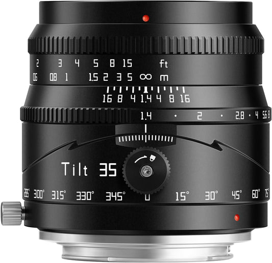 TTArtisan Tilt 35mm F1.4 RF Mount Tilt Lens Canon RF Compatible APS-C MF Lens Monofocal Tilt Large Diameter Replacement Lens Manual Focus Black Branded Optics